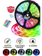 Kumandalı Şerit Rgb Led Işık 5 Metre Hazır Set Tak Çalıştır